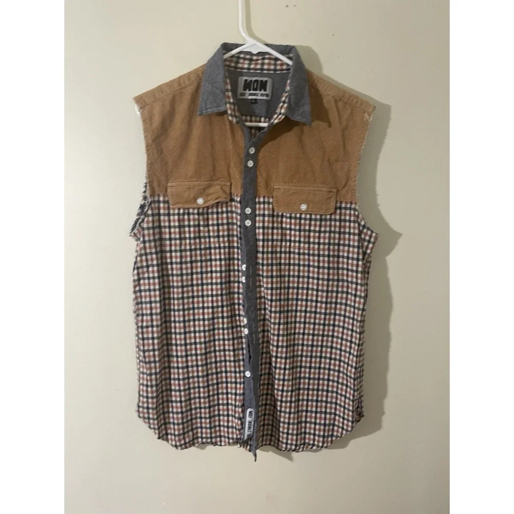 Woolf‎ Originals Plaid Button Up Rancher Farm Vest Men's L Outdoor